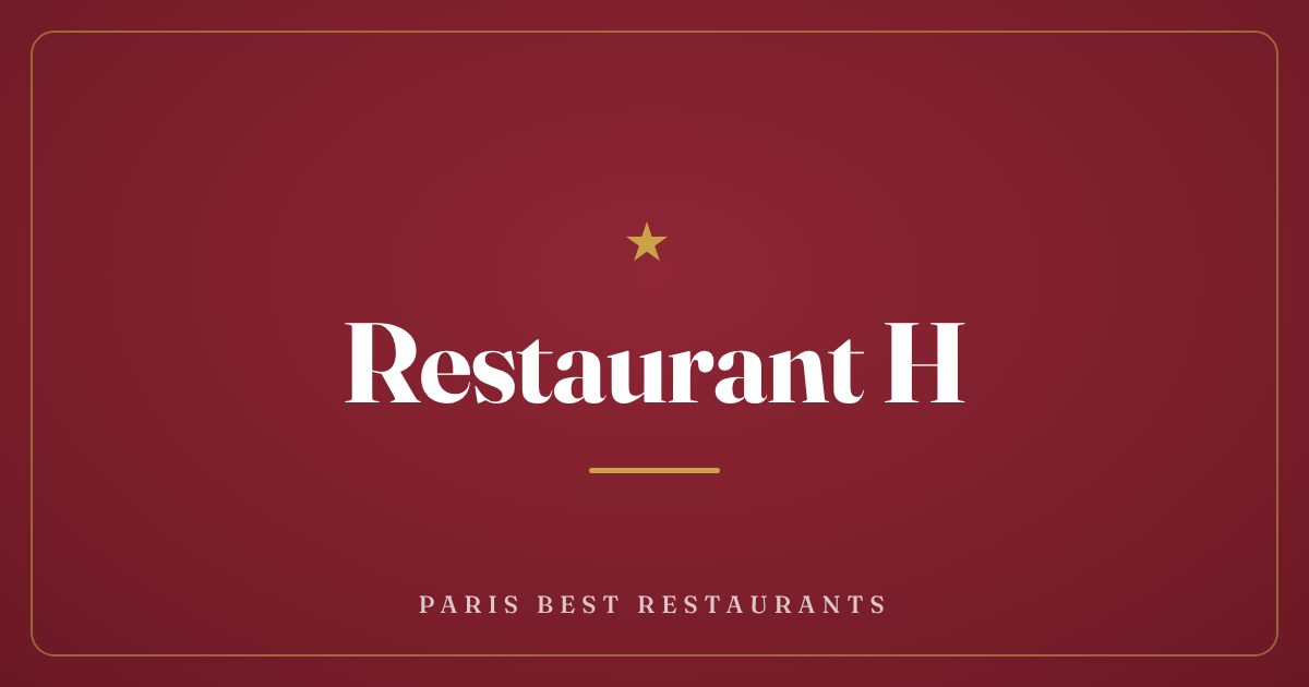 Restaurant H